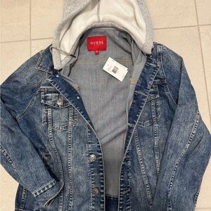 Guess Denim Jacket with Gray Hood